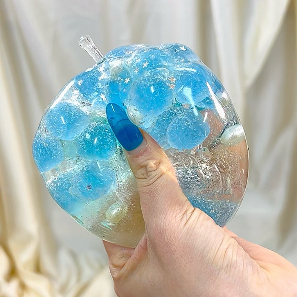 Blue Ocean Crystal Apple Stress Ball
