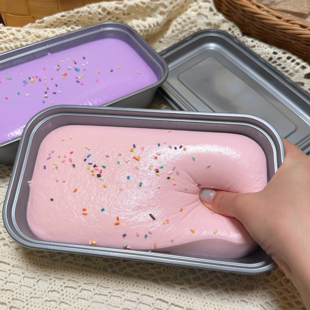 Sticky Strawberry Box Cake Slow Rise Squishy
