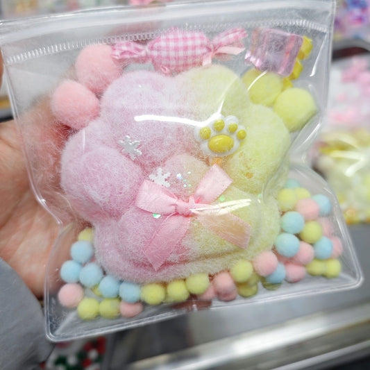 6 Colors Jumbo Plush Cat Paw Bag Squishy