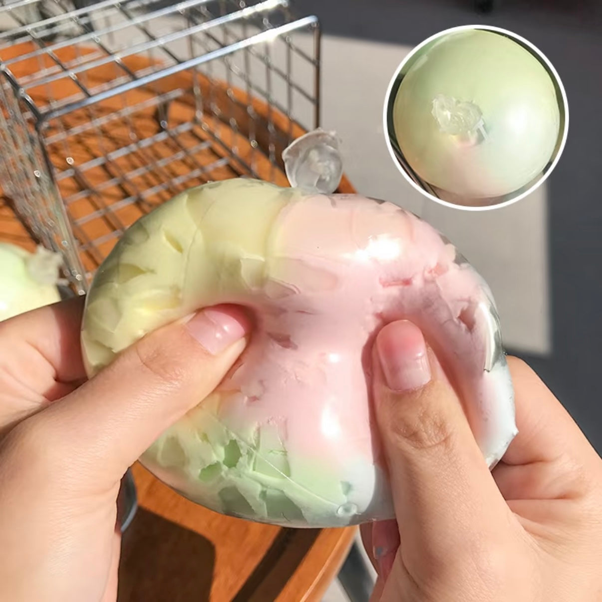 Macaron Rainbow Cracking Wax Ball Stress Ball