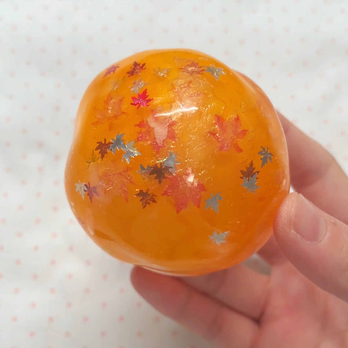 Amber Autumn Leaf Stress Ball Cracking Wax Ball (Ship Within 3Days)