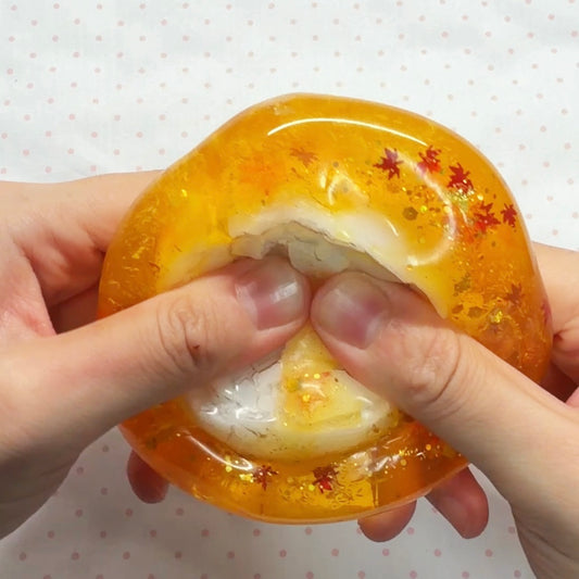 Amber Autumn Leaf Stress Ball Cracking Wax Ball