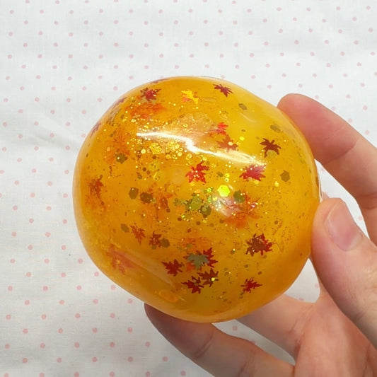 Amber Autumn Leaf Stress Ball Cracking Wax Ball