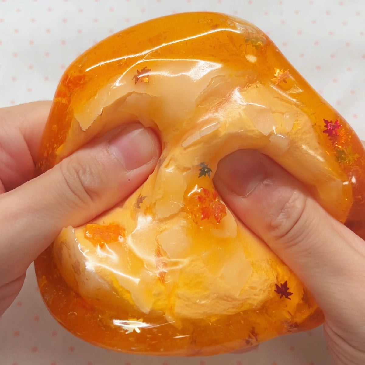 Amber Autumn Leaf Stress Ball Cracking Wax Ball (Ship Within 3Days)