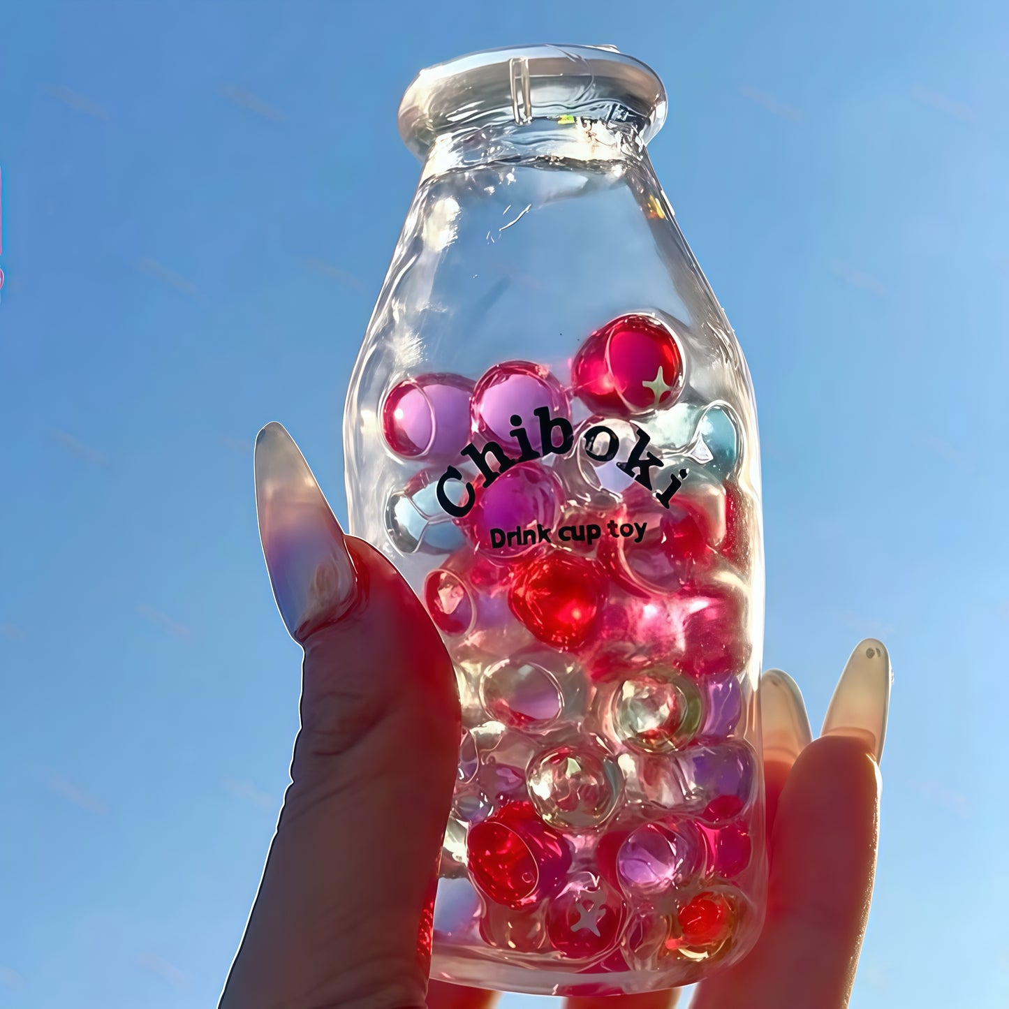 Colored Glass Beads Bottle