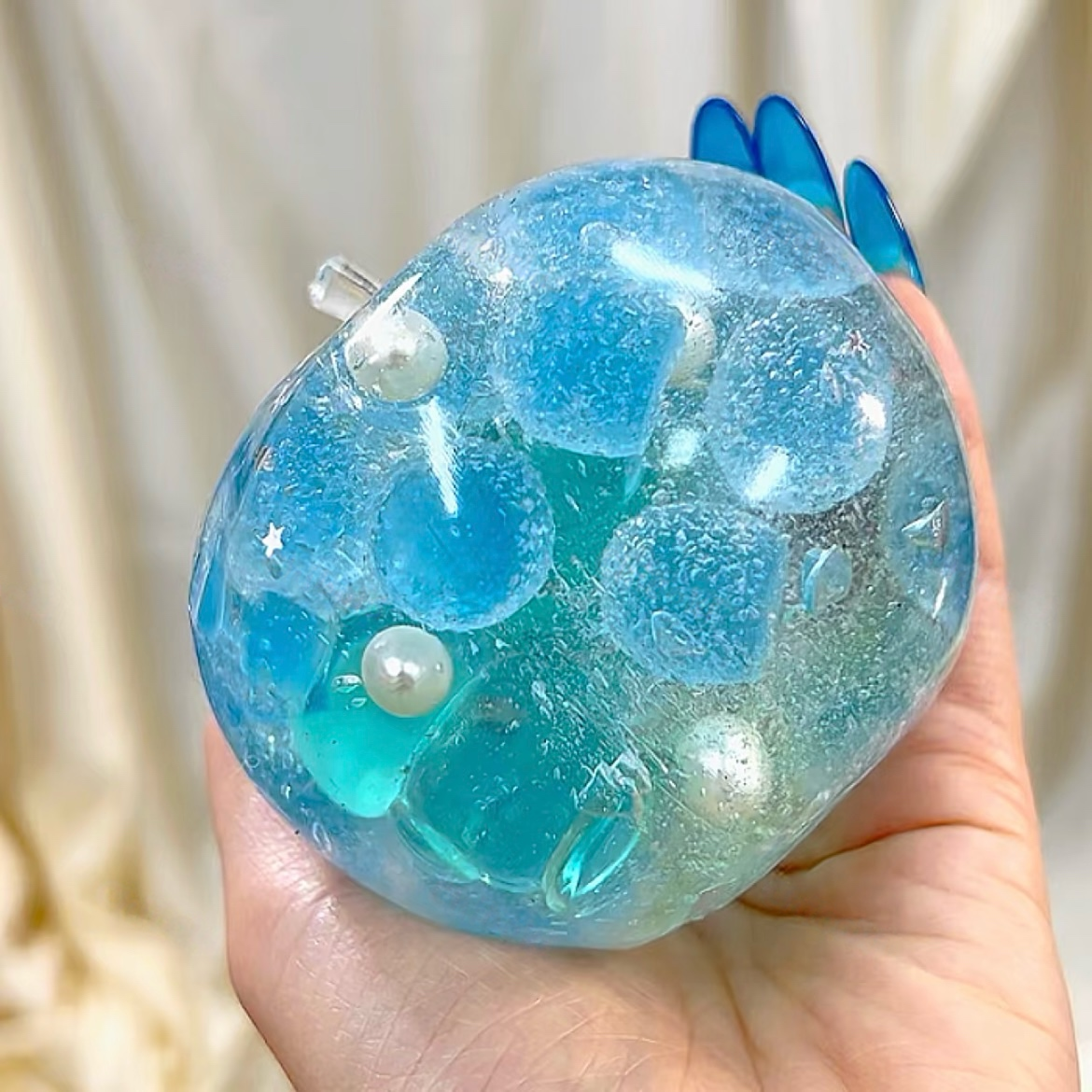 Blue Ocean Crystal Apple Stress Ball