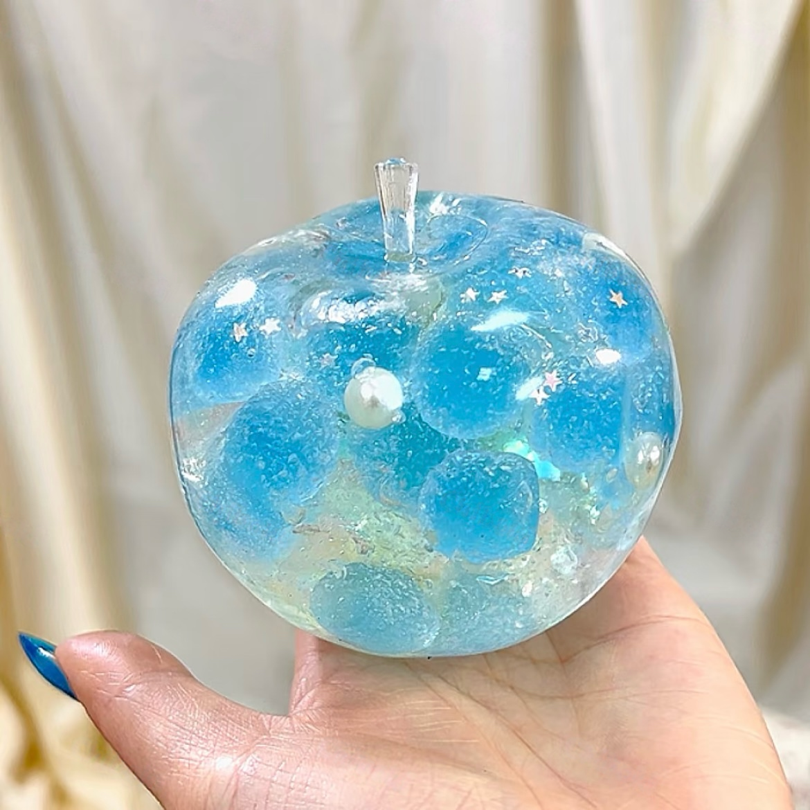Blue Ocean Crystal Apple Stress Ball
